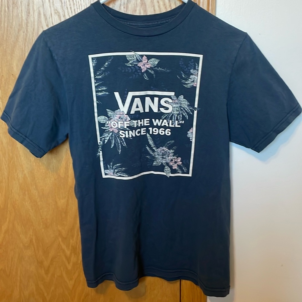 Youth Large Vans bluish gray short-sleeve shirt